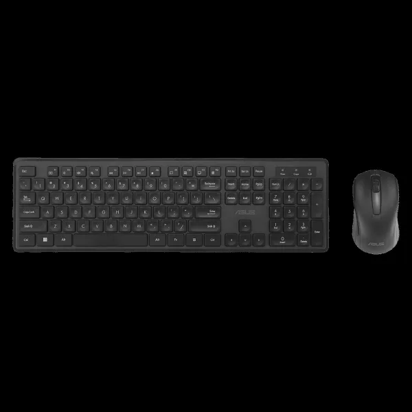 ASUS CW101 Wireless Keyboard & Mouse Combo (104 Keys, 1000DPI, Near Silent Operation, Black)