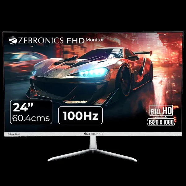 ZEBRONICS MT120 60.4 cm (24 inch) Full HD VA Panel LED Ultra Slim Gaming Monitor with Built-in Speaker