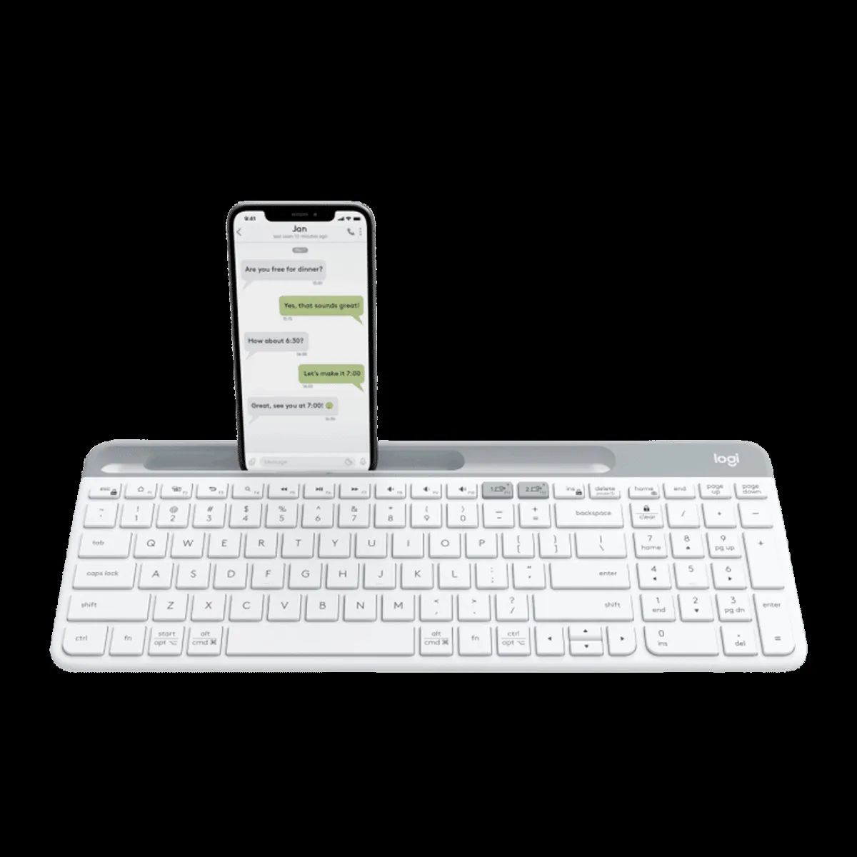 logitech K580 Bluetooth & 2.4GHz Wireless Keyboard with Multi Device Connectivity (Ultra-Slim Profile, White)