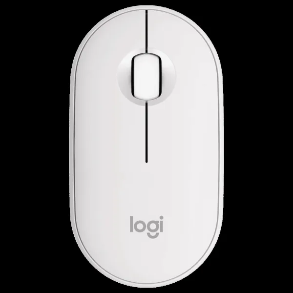 logitech Pebble Mouse 2 Wireless Optical Mouse with Silent Click Buttons (1000 DPI, Ultra Portable, Tonal White)