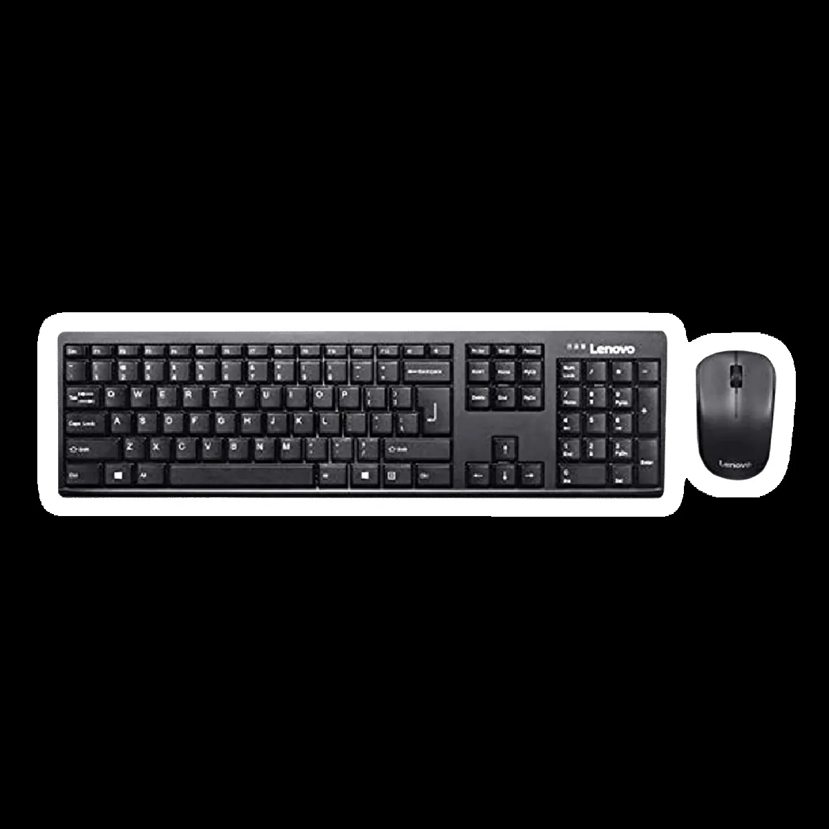 Lenovo 100 Wireless Keyboard & Mouse Combo (106 Keys, 1000 DPI, Spill Resistant, Black)