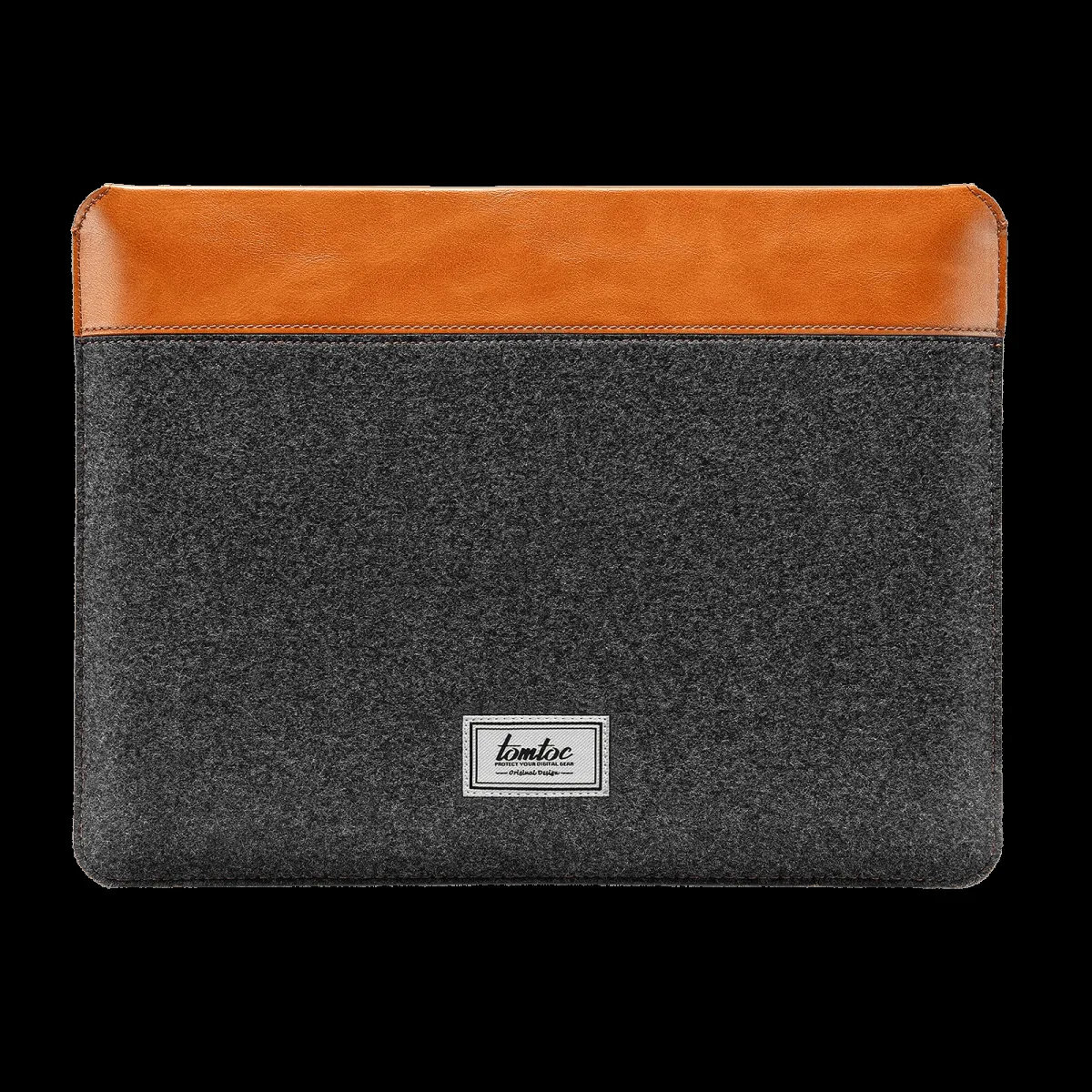 tomtoc Vintage Polyurethane Leather Laptop Sleeve for 13, 14 & 16 Inch Laptop (Intelligent Magnet Closure, Grey)