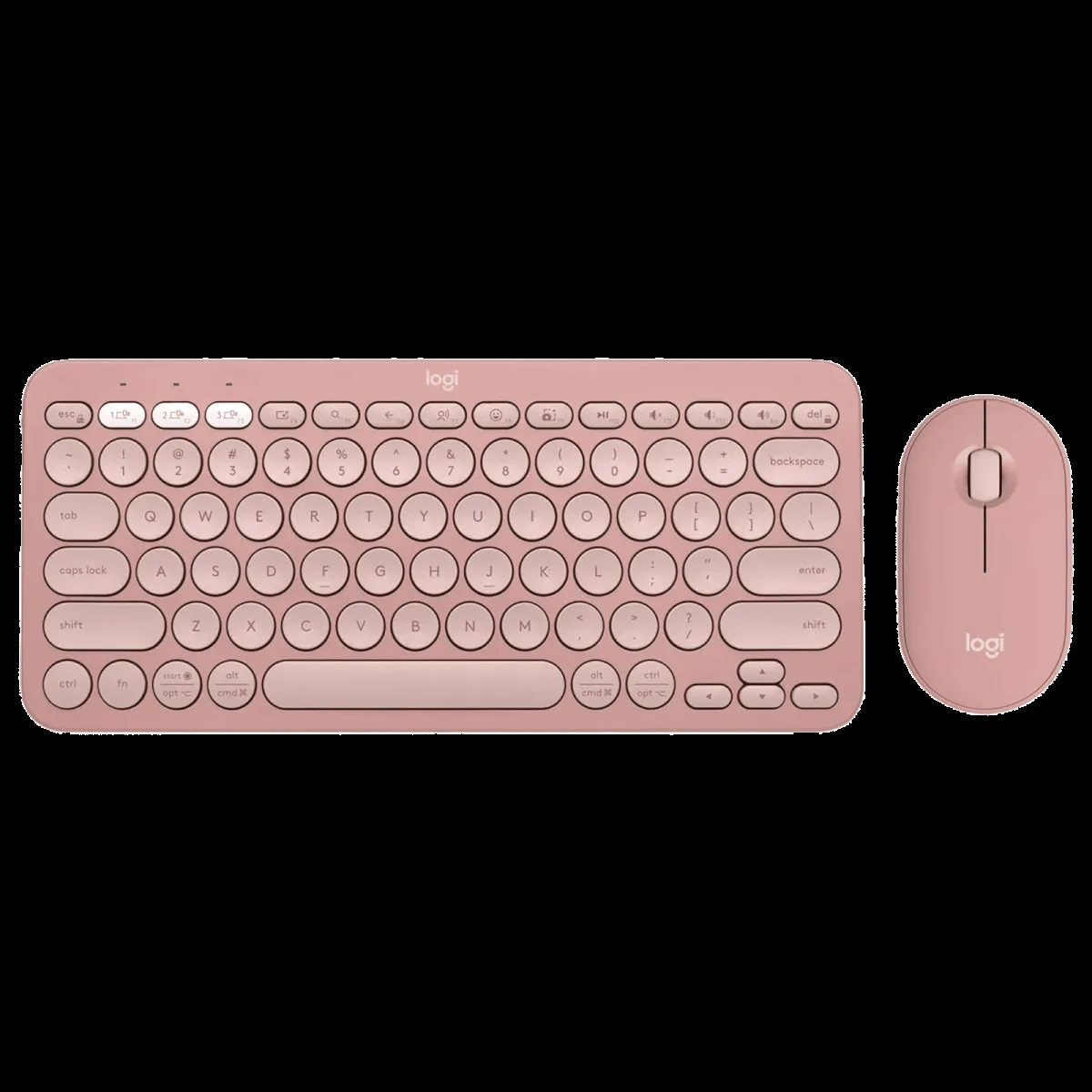 logitech Pebble 2 Wireless Keyboard and Mouse Combo (Silent Touch Technology, Tonal Rose)