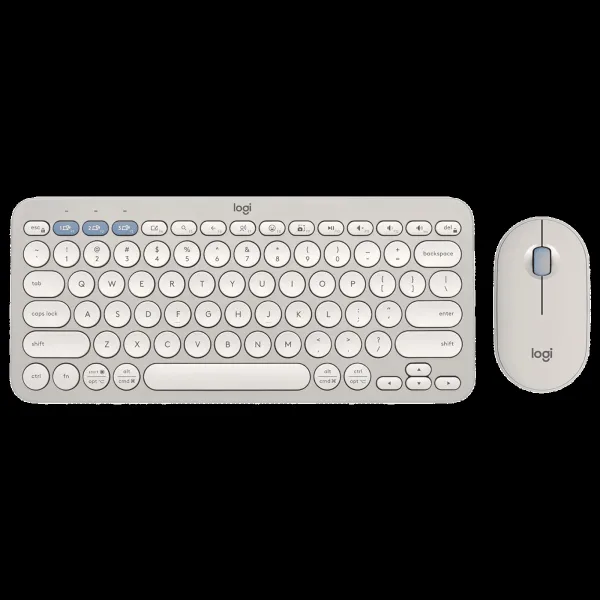 logitech Pebble 2 Wireless Keyboard and Mouse Combo (Quiet and Customizable, Tonal Sand)