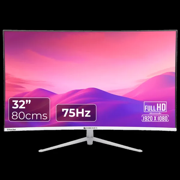 ZEBRONICS MT94 80 cm (32 inch) Full HD LED Ultra Slim Curved Gaming Monitor with Built-in Speaker