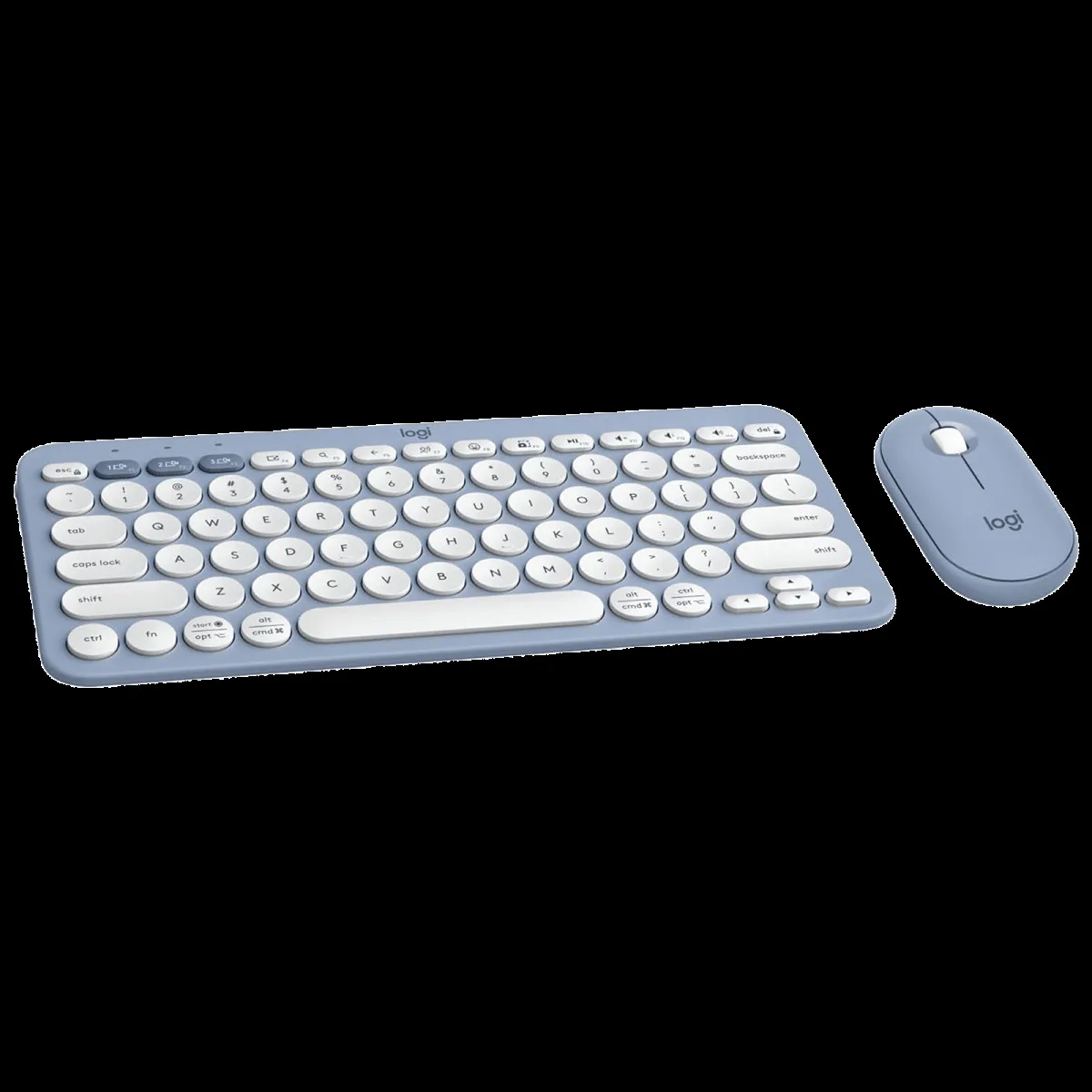 logitech Pebble 2 Wireless Keyboard and Mouse Combo (Quiet and Customizable, Tonal Blue)