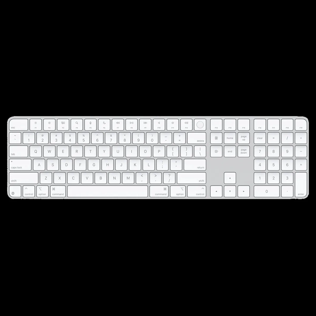 Apple Magic Rechargeable Bluetooth Wireless Keyboard with Dedicated Multimedia Keys (Pair & Charge, White)