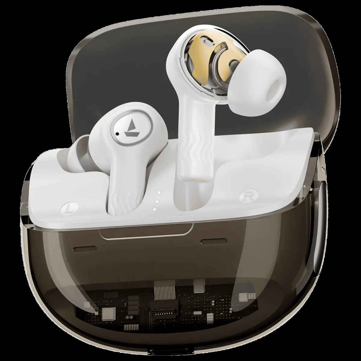boAt Nirvana Crystl TWS Earbuds with Active Noise Cancellation (IPX4 Water Resistant, 60ms Low Latency, White Lustre)