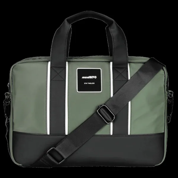 soundREVO Polyester, PU Fabric Laptop Business Messenger Bag for 14 Inch Laptop (6.91 L, Water Resistant, Green)