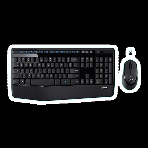 logitech MK345 Wireless Keyboard & Mouse Combo (1000 DPI, Spill Resistant, Black)