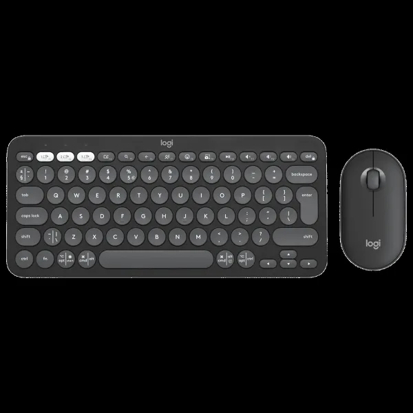 logitech Pebble 2 Wireless Keyboard and Mouse Combo (Multi-Device Pairing, 4000 DPI Adjustable, Graphite)