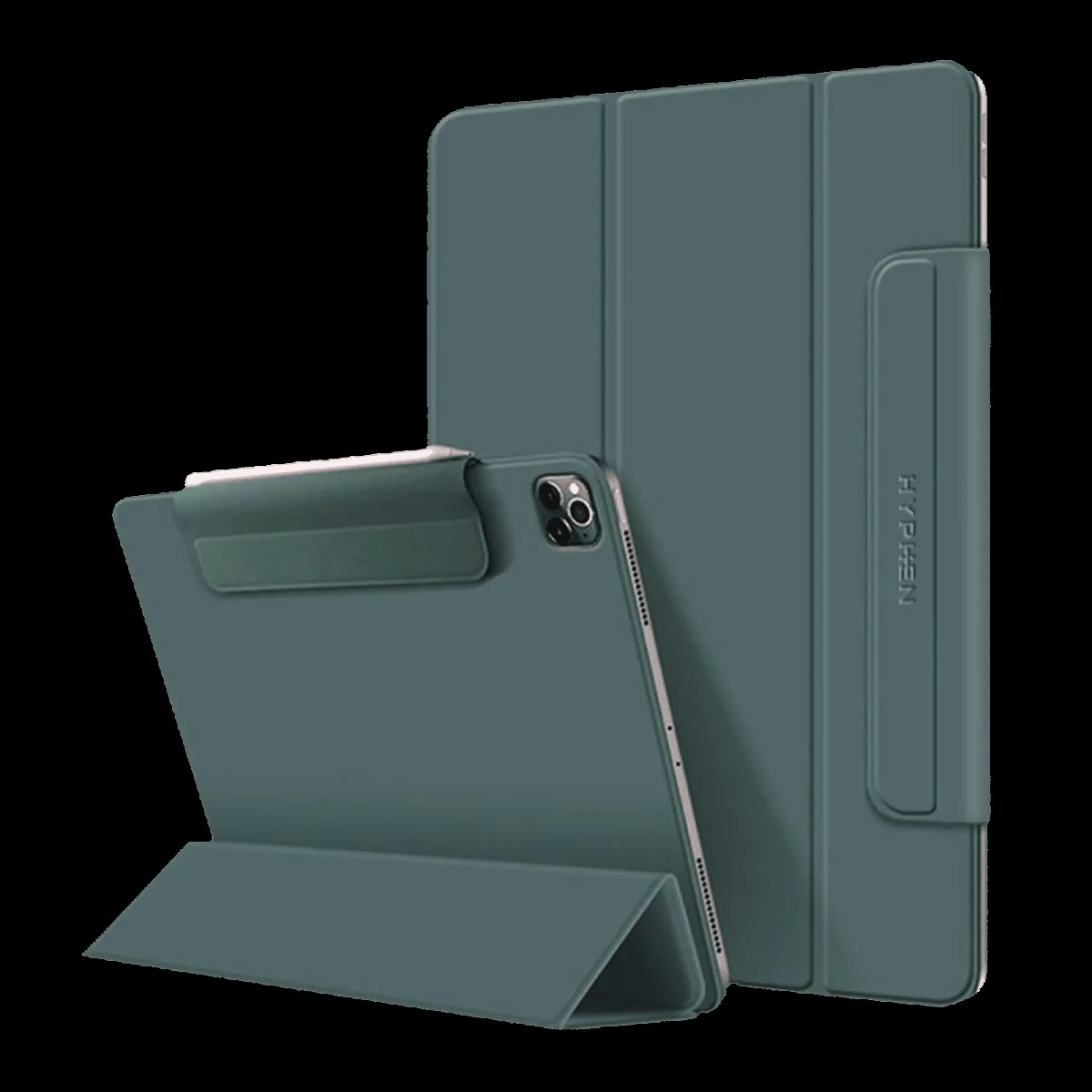 Hyphen VERSO Polyurethane Folio Case for Apple iPad Pro 12.9 Inch (3rd, 4th & 5th Gen) (Built-in Magnet, Midnight Green)