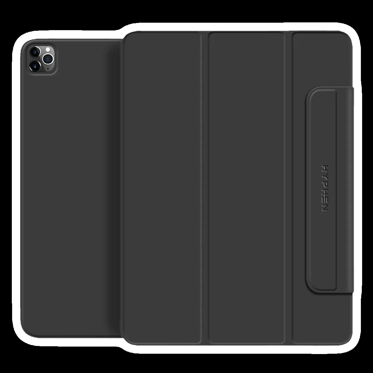 Hyphen VERSO Polyurethane Folio Case for Apple iPad Pro 12.9 Inch (3rd, 4th & 5th Gen) (Built-in Magnet, Black)