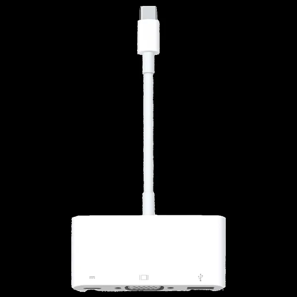 Apple USB Type C to USB Type A, VGA Port, Thunderbolt 3 USB C Multi-Port Adapter (Sync & Charge, White)