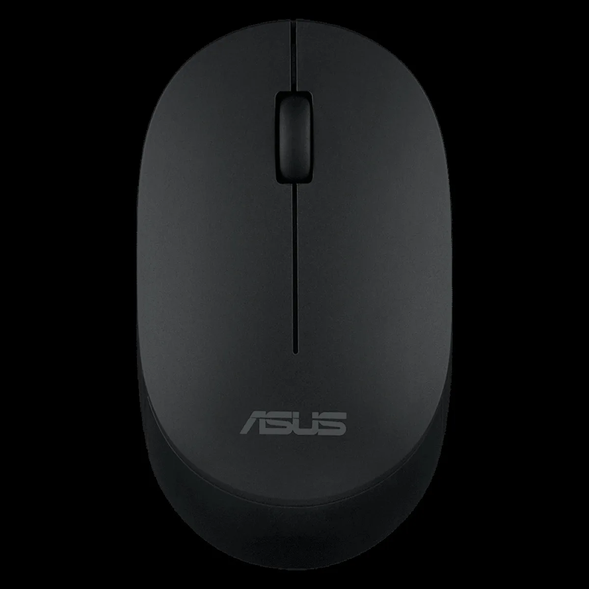 ASUS MW103-BLK Wireless Optical Mouse with Silent Click Buttons (1600 DPI, Ambidextrous Design, Black)