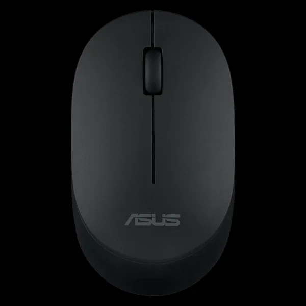 ASUS MW103-BLK Wireless Optical Mouse with Silent Click Buttons (1600 DPI, Ambidextrous Design, Black)