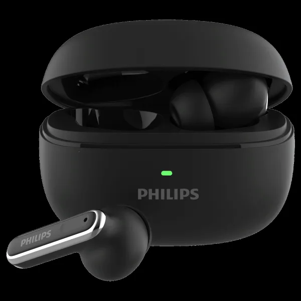 PHILIPS 1000 Series TWS Earbuds with Active Noise Cancellation (13mm Driver, Deep Black)