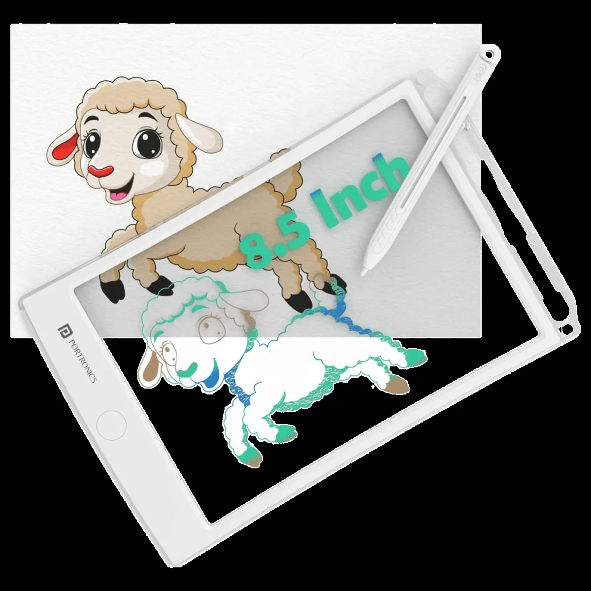 PORTRONICS Ruffpad One (8.5 Inch, White)
