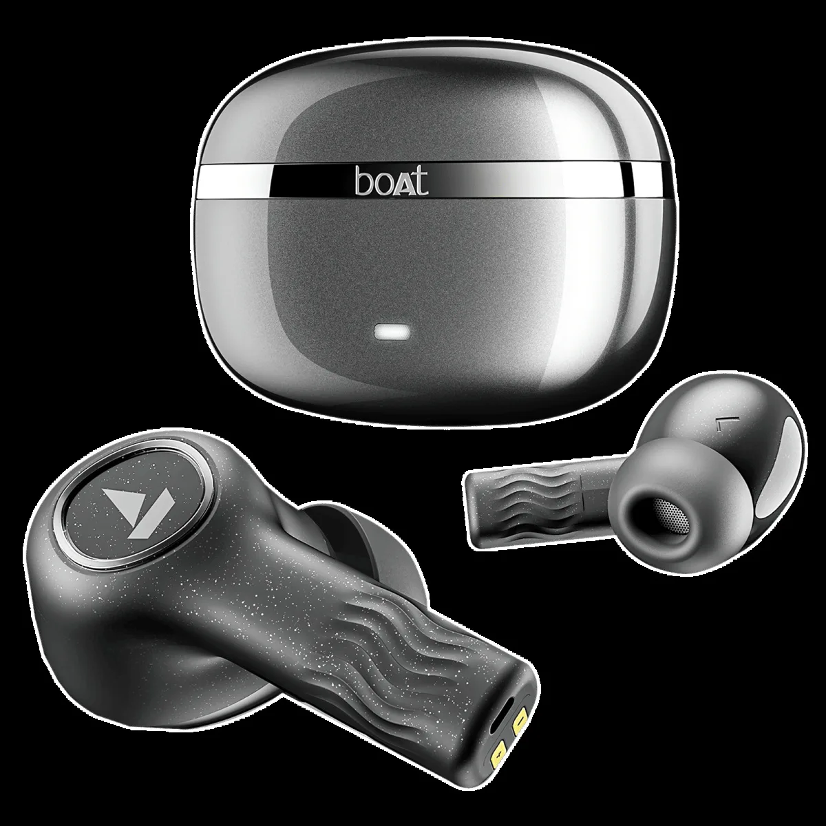 boAt Nirvana Ion TWS Earbuds with Active Noise Cancellation (IPX4 Sweat Resistant, ASAP Charge, Charcoal Black)