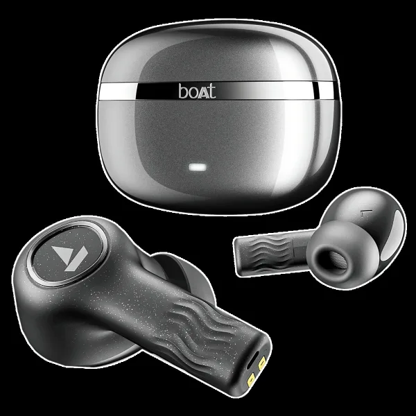 boAt Nirvana Ion TWS Earbuds with Active Noise Cancellation (IPX4 Sweat Resistant, ASAP Charge, Charcoal Black)