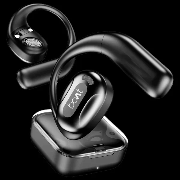 boAt Airdopes ProGear TWS Earbuds (IPX5 Sweat Resistant, Air Conduction Technology, Active Black)