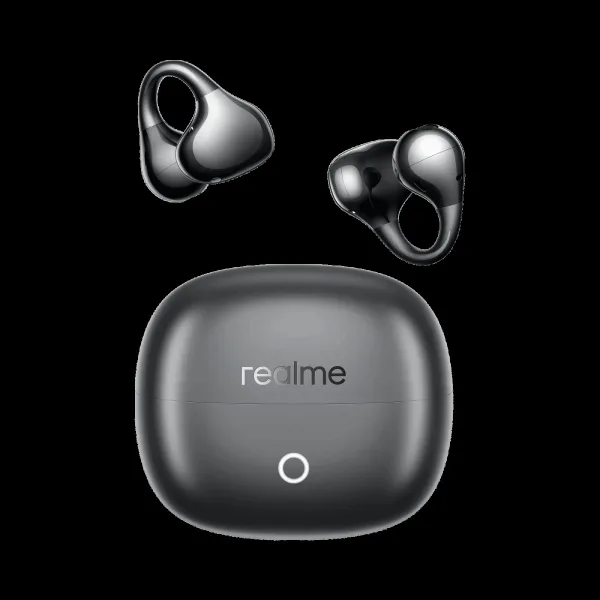 Realme Buds Clip RMA2418 TWS Earbuds with AI Environmental Noise Cancellation (IP55 Dust and Water Resistance, Smart Tap Control, Titanium Black)