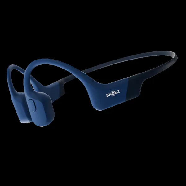 SHOKZ OpenRun Bone Conduction Bluetooth Headphone with Noise Isolation (IP67 Waterproof, 8 Hours Playtime, Blue)