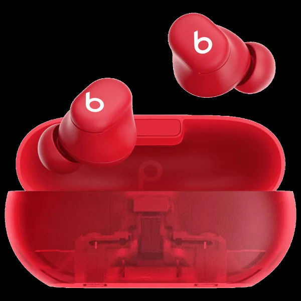 beats Solo TWS Earbuds with Passive Noise Isolation (18 Hours Playback, Transparent Red)