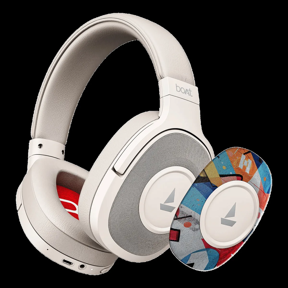 boAt Rockerz Plus 550 Bluetooth Headphone with Mic (Dual Pairing, Over Ear, White Prism)