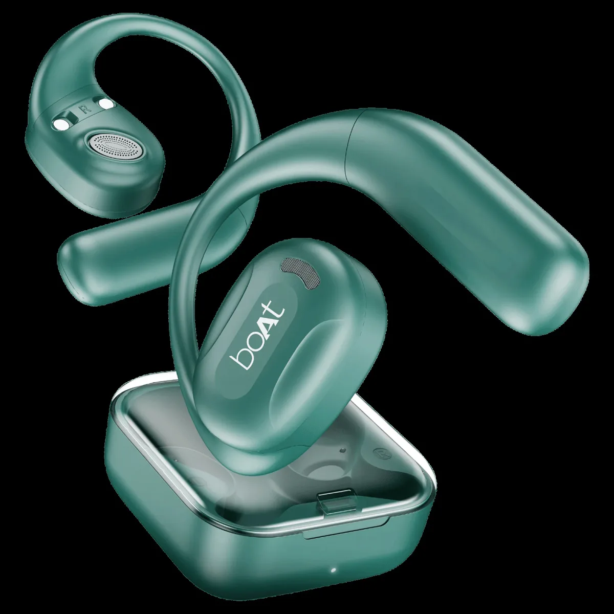 boAt Airdopes ProGear TWS Earbuds (IPX5 Sweat Resistant, Air Conduction Technology, Sporty Green)
