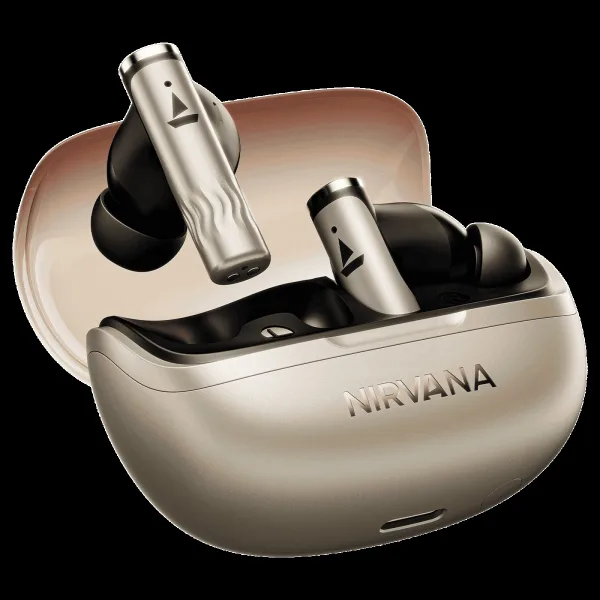 boAt Nirvana Zenith Pro TWS Earbuds with Hybrid Adaptive Active Noise Cancellation (IPX4 Water Resistance, Google Fast Pair, Platinum Gold)
