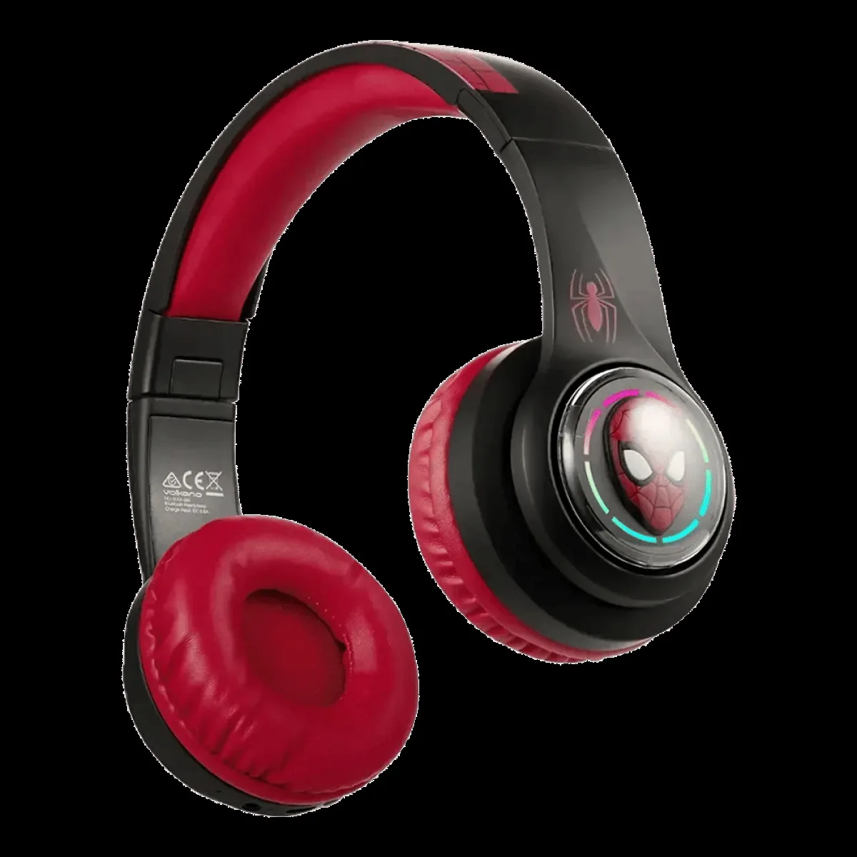 VOLKANO Marvel Spiderman 3D MV-3054-SM Bluetooth Headphone with Mic (Kids Friendly Volume, Over Ear, Red)