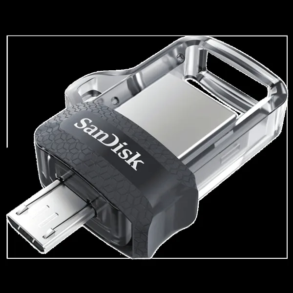 SanDisk Ultra Dual Drive m3.0 64GB Micro USB, USB (3.0) OTG Pen Drive (Retractable Design, Black & Gray)