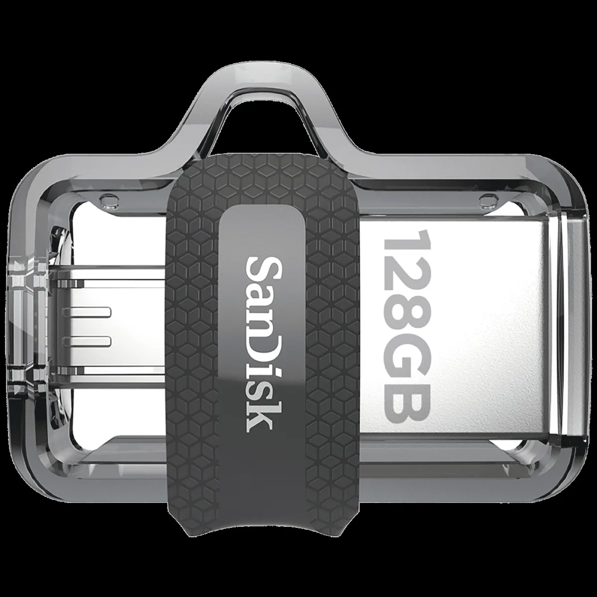 SanDisk Ultra Dual Drive m3.0 128GB Micro USB, USB (3.0) OTG Pen Drive (Retractable Design, Black & Gray)