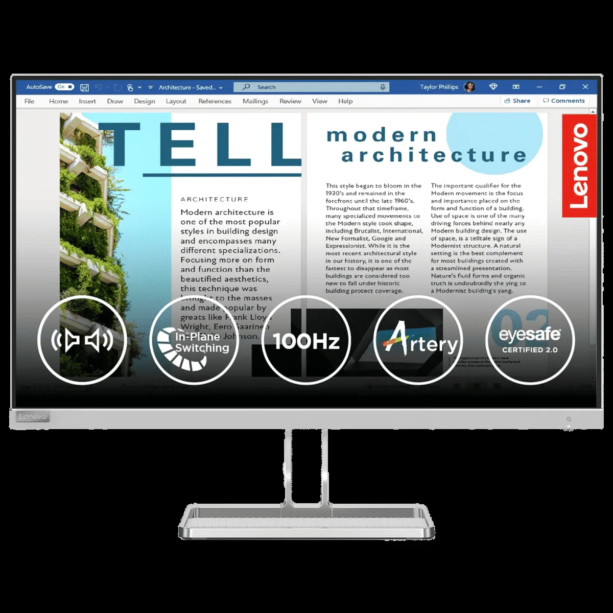 Lenovo L27i4A 68.58 cm (27 inch) Full HD IPS Panel Ultra Thin Monitor with WLED Backlight