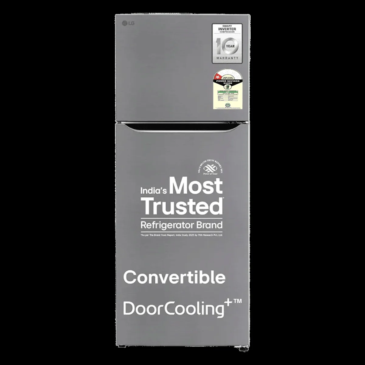 LG 446 Litres 1 Star Frost Free Double Door Convertible Refrigerator with Door Cooling Plus Technology (GL-T502CPZR, Shiny Steel)