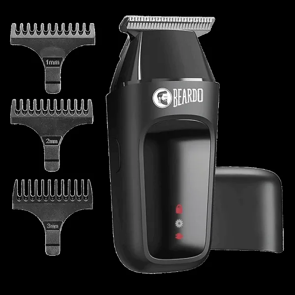 BEARDO ApeX Go Rechargeable Cordless Dry Trimmer for Beard, Body & Hair with 3 Length Settings for Men (80mins Runtime, Skin-Safe Technology, Black)