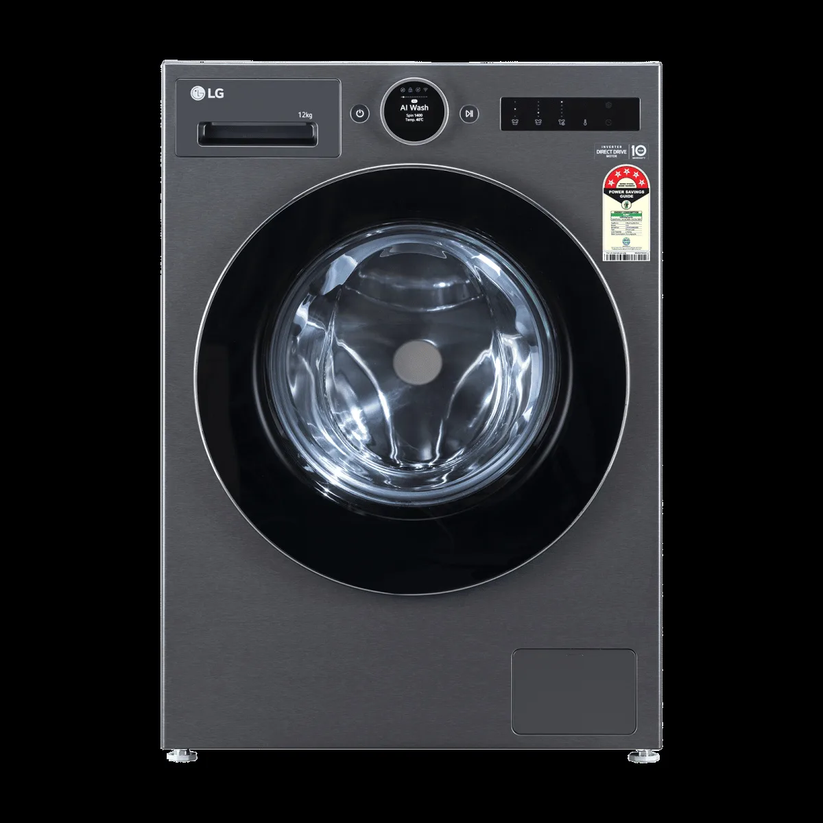 LG 12 kg 5 Star Wi-Fi Inverter Fully Automatic Front Load Washing Machine (VX Series, FX1412A9K, AI Direct Drive 2.0, Essence Black)