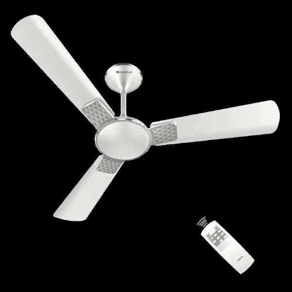 HAVELLS Enticer 5 Star 1200mm 3 Blade BLDC Motor Ceiling Fan with Remote (Dust Resistant, Pearl White Chrome)
