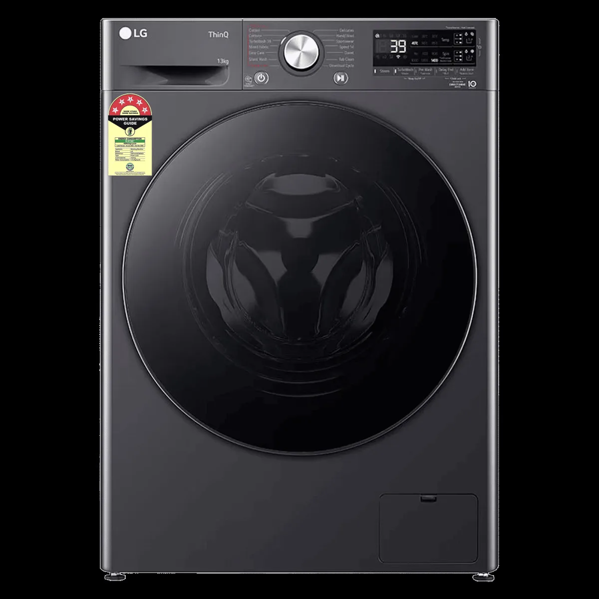 LG 13 kg 5 Star Wi-Fi Inverter Fully Automatic Front Load Washing Machine (FHP1413Z7M, AI Direct Drive, Middle Black)