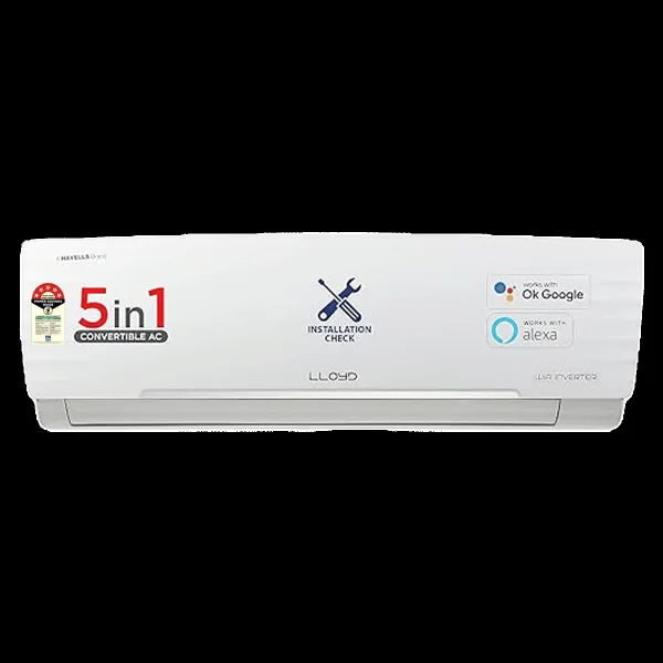 LLOYD 5 in 1 Convertible 1.5 Ton 5 Star Inverter Split Smart AC with Wi-Fi Supported (Copper Condenser, GLS18V5FWCXV)