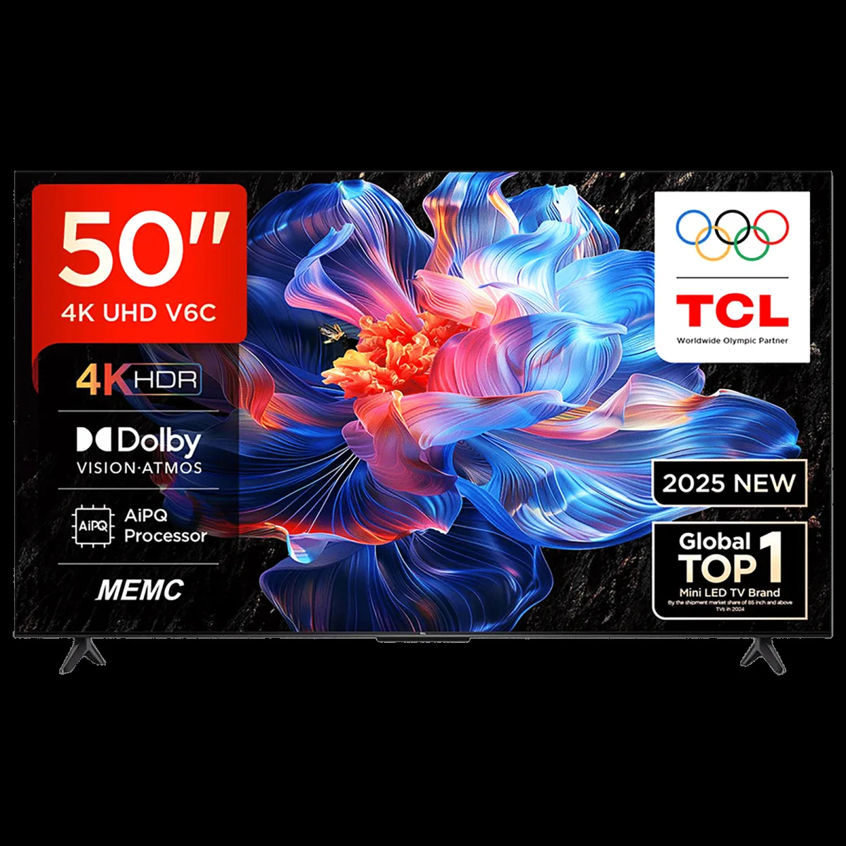 TCL V6C 127 cm (50 inch) 4 Star 4K Ultra HD LED Smart Google TV with Google Voice Assistant (2025 model)
