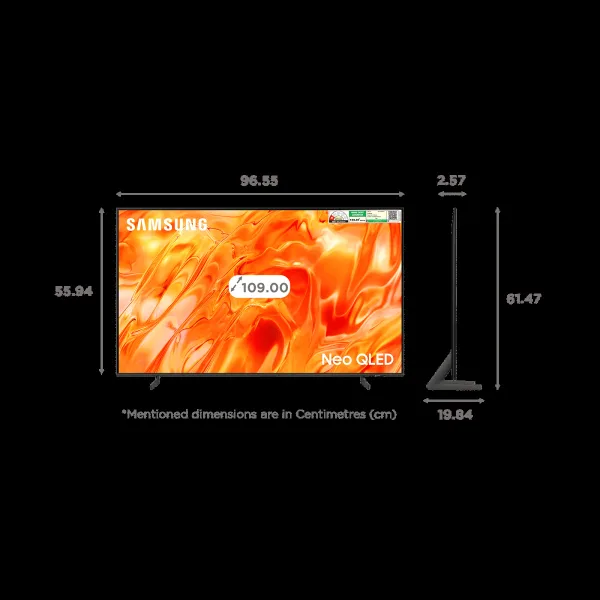SAMSUNG QN70H 109 cm (43 inch) 1 Star 4K Ultra HD Quantum Mini-LED Neo QLED Smart Tizen TV with Samsung Vision AI Companion (2026 model)