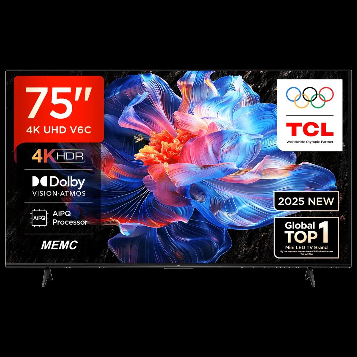 TCL V6C 190 cm (75 inch) 4 Star 4K Ultra HD LED Smart Google TV with Google Voice Assistant (2025 model)