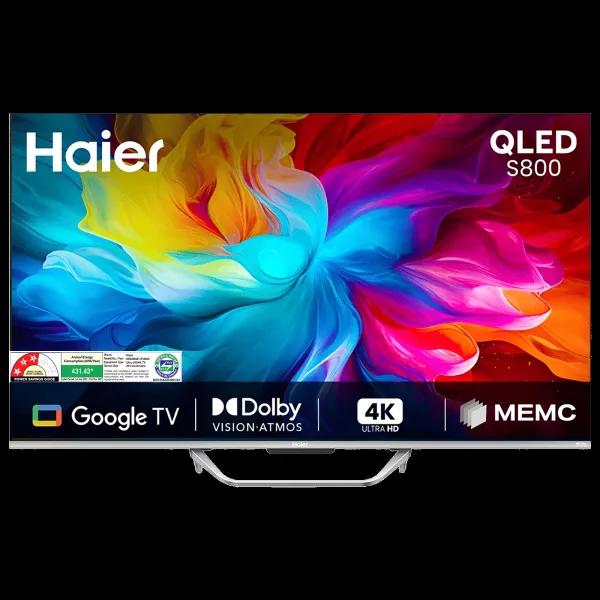 Haier S800 215 cm (85 inch) 3 Star QLED 4K Ultra HD Smart Google TV with Google Assistant (2025 model)
