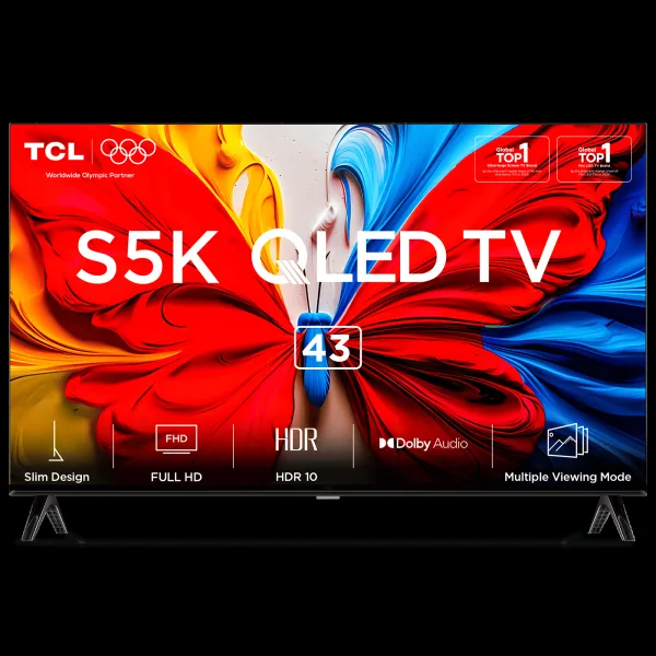 TCL S5K 109 cm (43 inch) QLED Full HD Smart Google TV with Google Voice Assistant (2025 model)