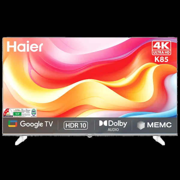 Haier K85F 127 cm (50 inch) 3 Star 4K Ultra HD LED Smart Google TV with Google Voice Assistant (2025 model)