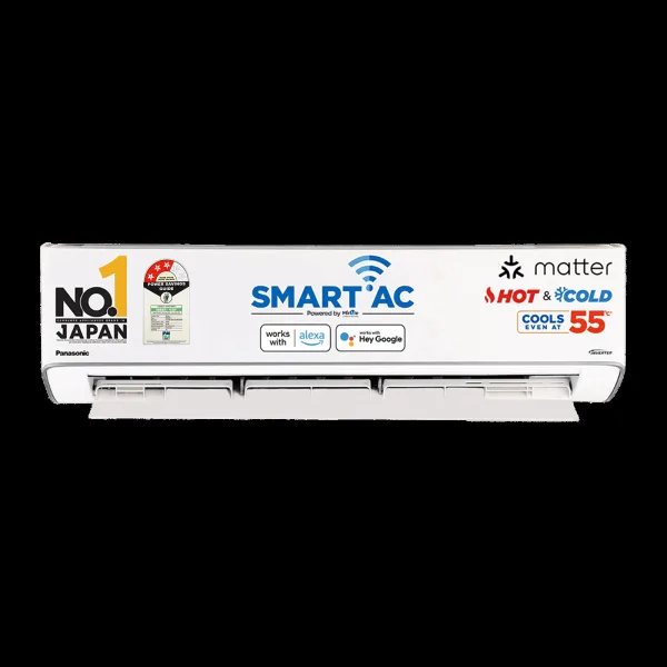 Panasonic EZ 7 in 1 Convertible 1.5 Ton 3 Star Hot & Cold Inverter Split Smart AC with Voice Control (2025 Model, Copper Condenser, CS/CU-EZ18BKYXFM)