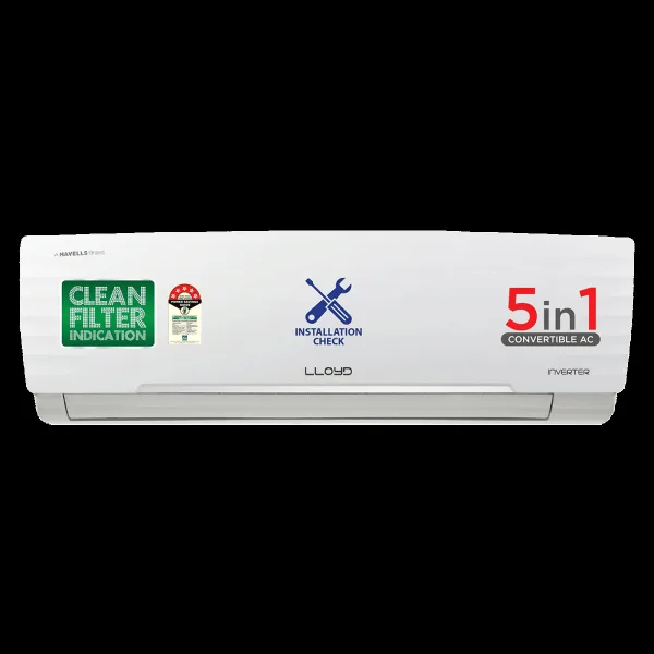 LLOYD 5 in 1 Convertible 1 Ton 5 Star Inverter Split AC with PM 2.5 Filter (Copper Condenser, GLS12I5FWBEV)