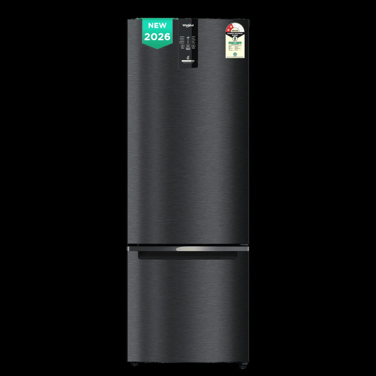 Whirlpool Intellifresh Pro 312 Litres 2 Star Frost Free Double Door Bottom Mount Convertible Refrigerator with 6th Sense Adaptive Intelligence Technology (22403, Black)